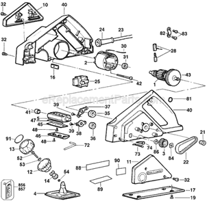 Page A Diagram and Parts List for 7696 Type 6 Black and Decker Planer Jointer